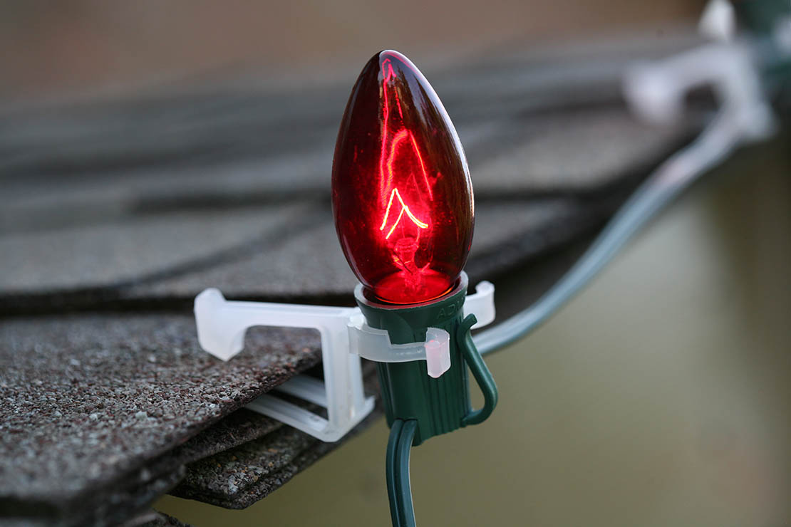 Christmas lights on sale on gutters